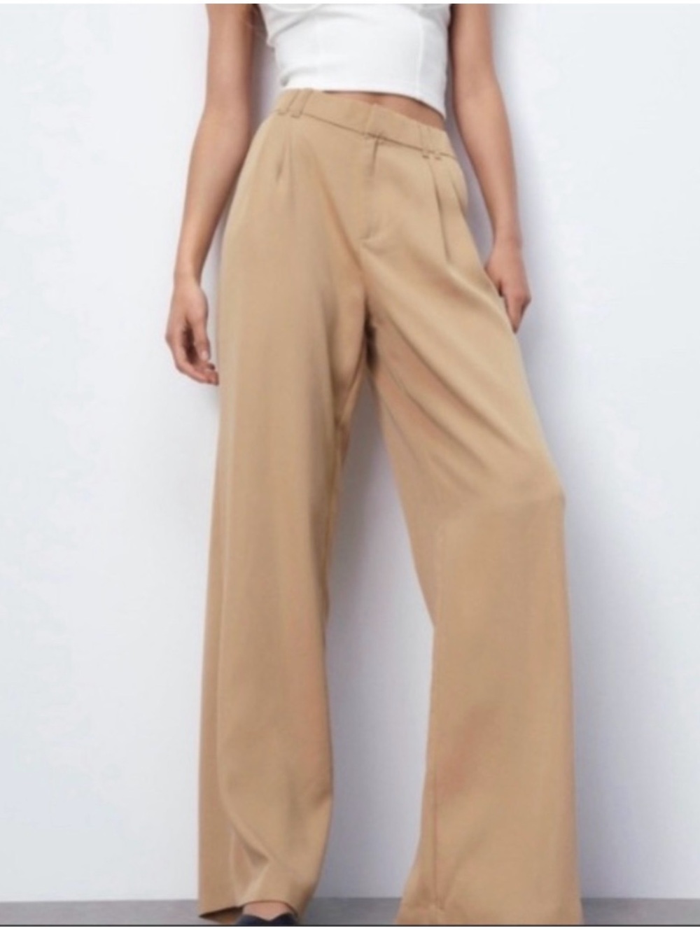Zara High-Waisted Wide-Leg Trousers – Size M – NWT
